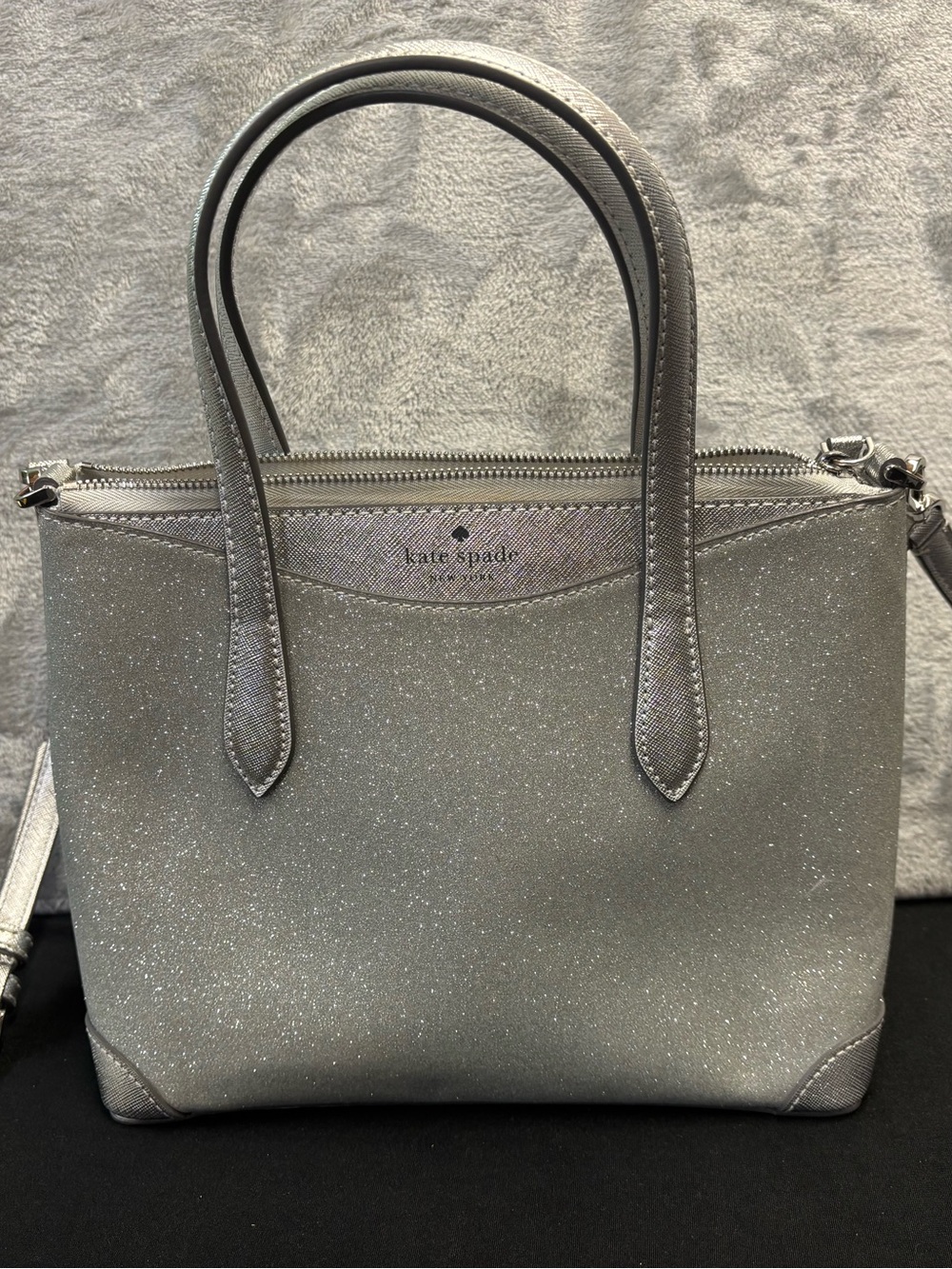 Kate Spade New York Shimmy Glitter Satchel -Crossbody Purse Pre-Owned Excellent